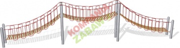 COR641211 - Rope Net Bridge with Wooden Slats l=12m