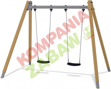 KSW90014-0902 - Double Swing H=2,5m, std. Seats & Pine Wood