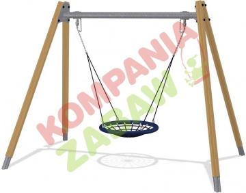 KSW90040-0902 - Birds Nest Swing H=2,5m, ø100cm Nest & Pine Wood