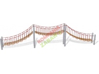 COR641211 - Rope Net Bridge with Wooden Slats l=12m