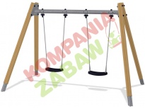 KSW90010-0902 - Double Swing H=2m, std. Seats & Pine Wood