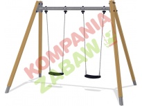 KSW90014-0902 - Double Swing H=2,5m, std. Seats & Pine Wood