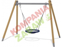 KSW90040-0902 - Birds Nest Swing H=2,5m, ø100cm Nest & Pine Wood