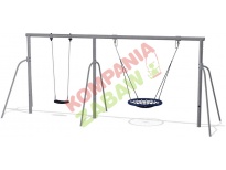 KSW91039-0809 - Two Bay Swing (Birds Nest + 1 seats) H=2,5m